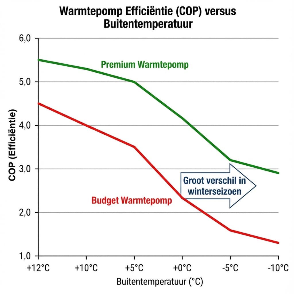 Grafiek: Rendement stort in bij kou